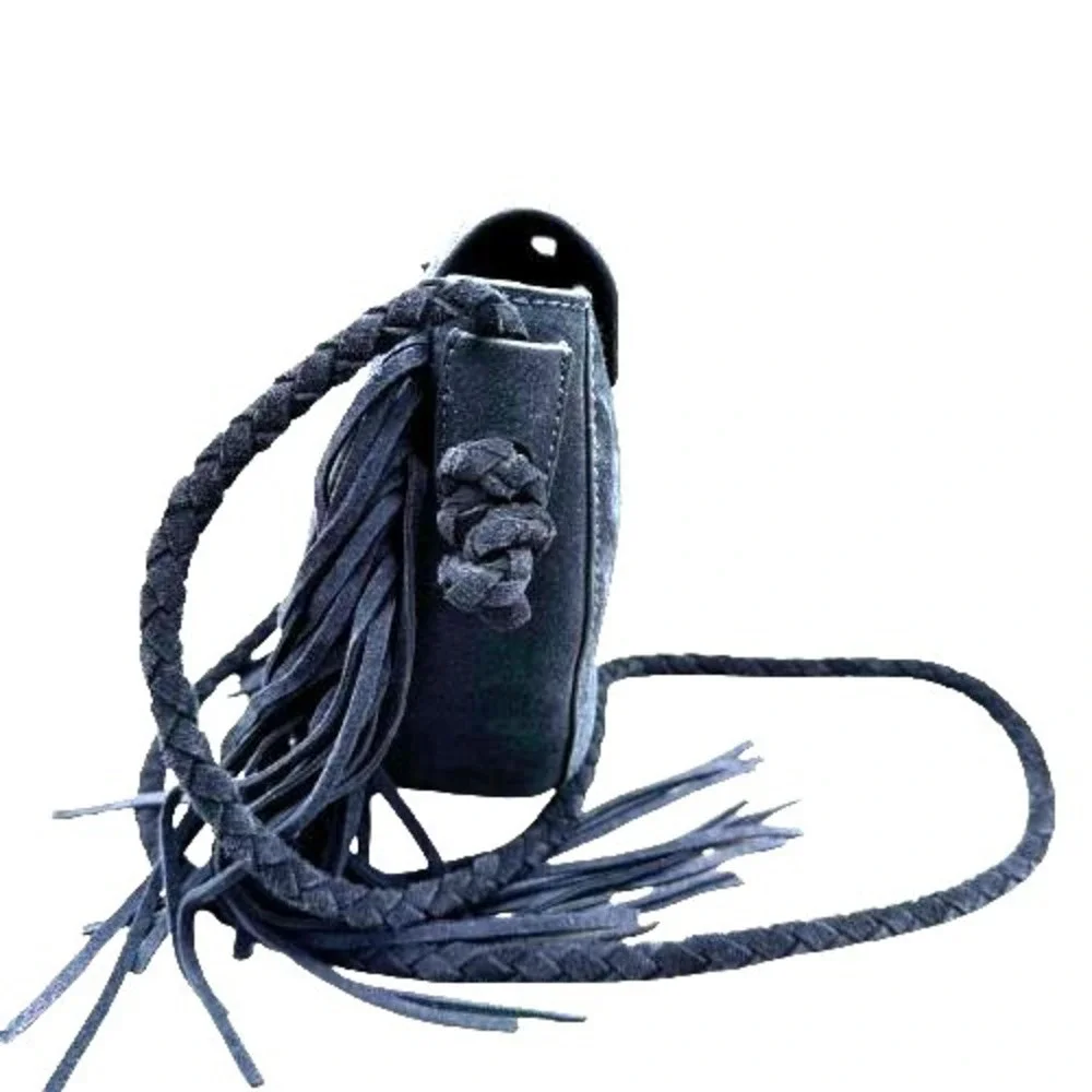 Shyanne Women's Belle Embroidered Fringe Suede Crossbody Bag Western Boho Hippie - Picture 8 of 12